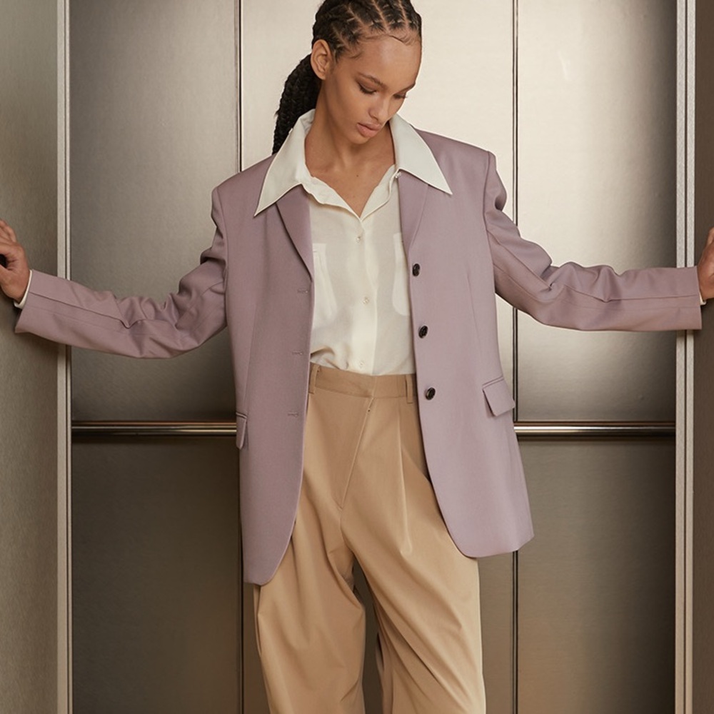 NWT More Than Yesterday Light Purple Over-Size 3 Button Blazer Jacket